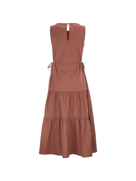 Rochie midi Peserico fără mâneci maro