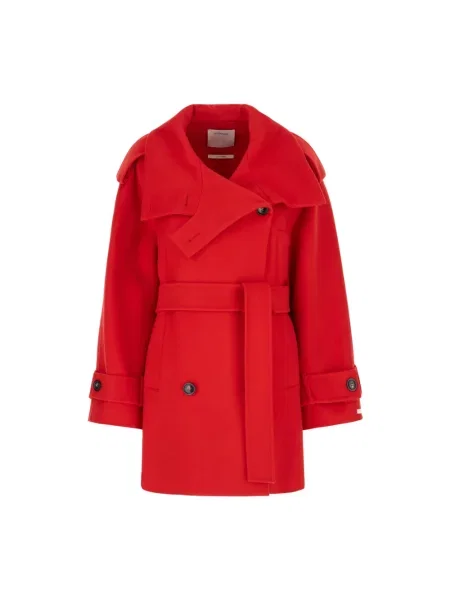 Krótki trencz Sportmax wełniany czerwony