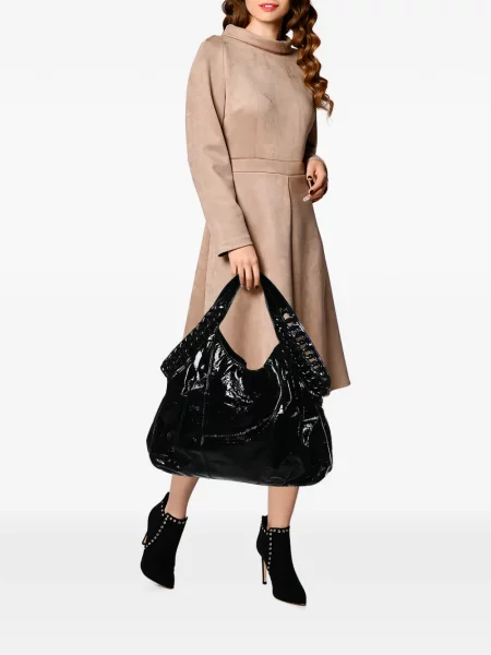 Colier Michael Kors din piele de lac negru