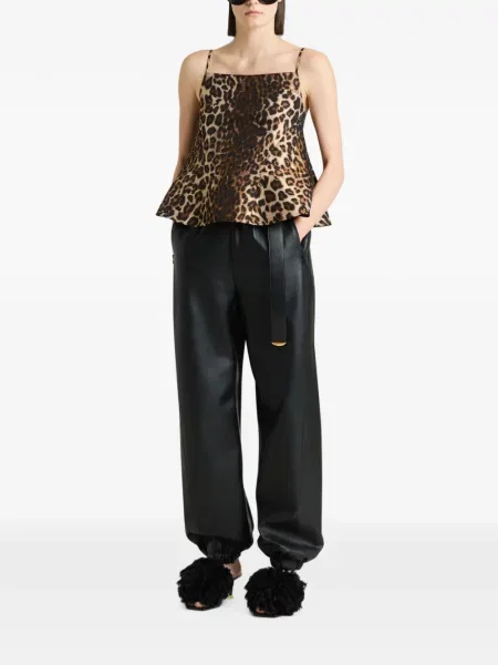Top Givenchy cu model leopard din jacard maro