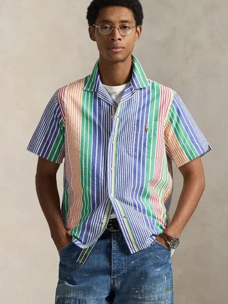 Polo Ralph Lauren košulja za muškarce od pamuka plava