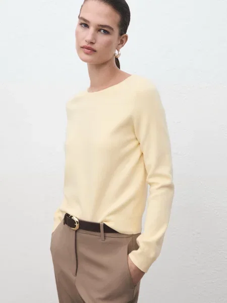 Джемпер MANGO віскоза/поліестер жовтий