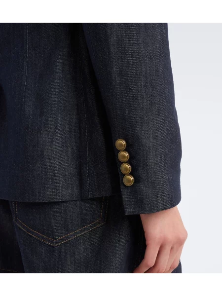 Dvoredni blazer Brunello Cucinelli modra