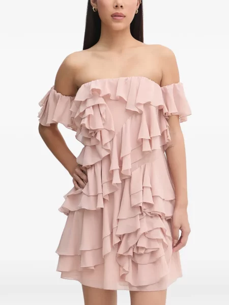 Rochie mini Aniye By cu volane roz