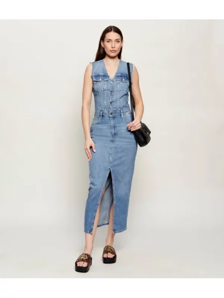 Liu Jo rochie de denim albastru