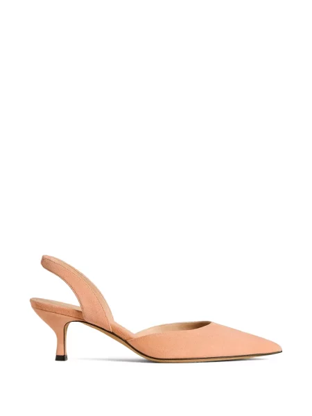Pantofi cu toc Kiton din piele de căprioară slingback roz