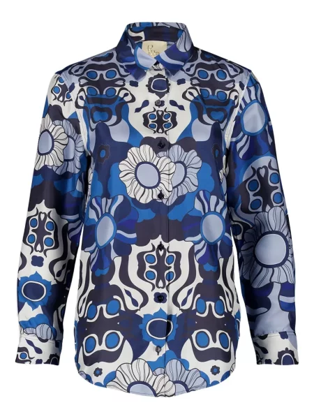 Cămașă Paula cu model floral cu imagine albastru