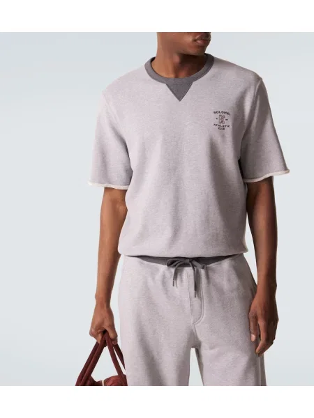 Tricou Brunello Cucinelli din jerseu gri