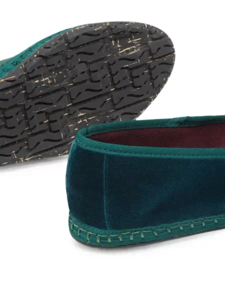 Pantofi loafer Flabelus de catifea verde