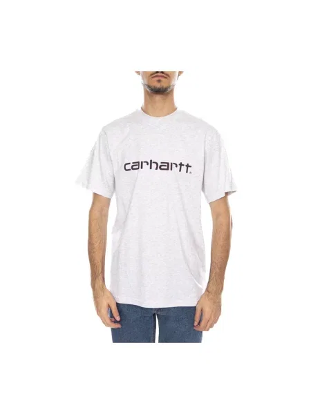 Carhartt WIP S/S Script T-Shirt Mężczyźni Koszulki Carhartt WIP Szary Size: L biała