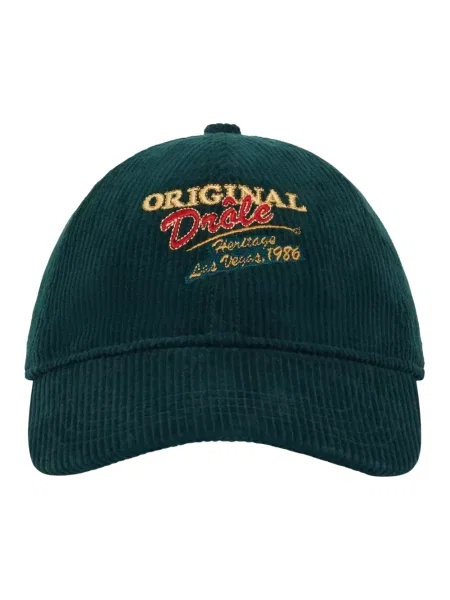 Drôle de Monsieur czapka z daszkiem sztruksowa Original Drule Corduroy zielona