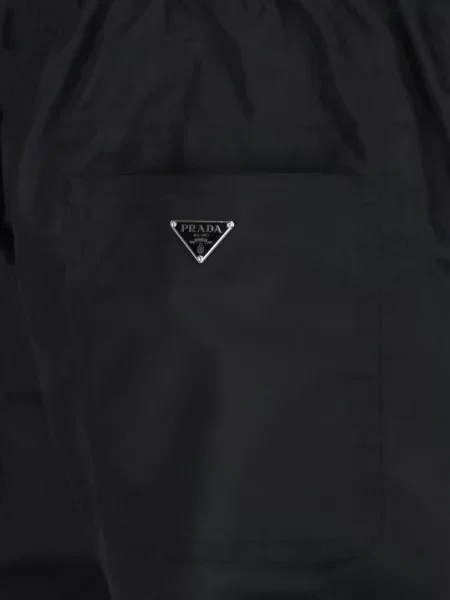 Pantaloni Prada alergare cu autograf negru