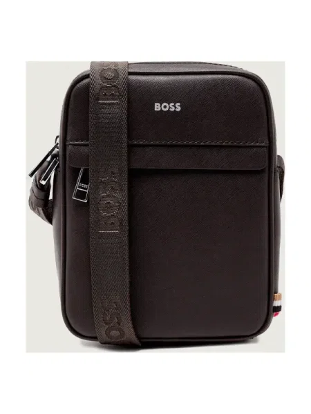 Geantă Boss Black din piele maro