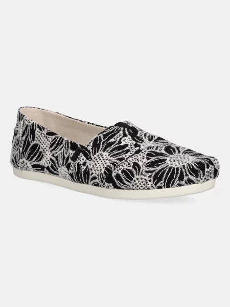 Tenisky Toms OVERSIZED FLORAL EYELET černá