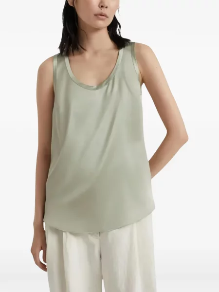 Top Brunello Cucinelli din satin verde