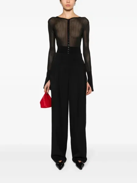 Vilnonės kelnės Jacquemus juoda