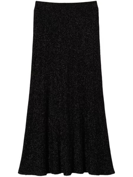 Fustă midi Twinset tricotate până la genunchi negru