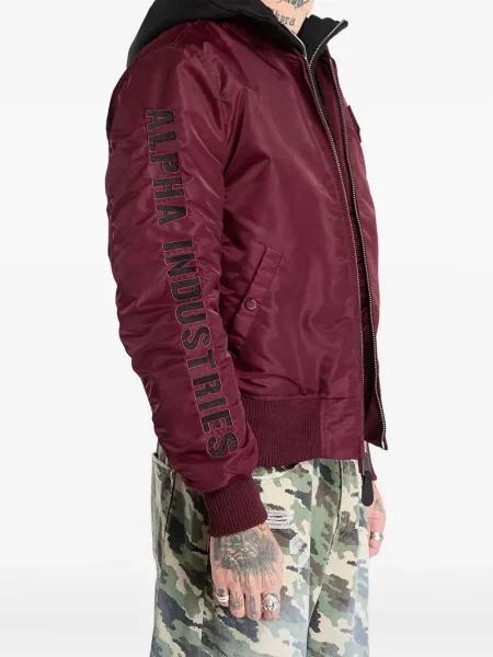 Geacă Alpha Industries cu broderie roșu