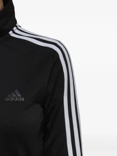 Legginsy Adidas do biegania z nadrukiem z dekoltem w serek czerwone