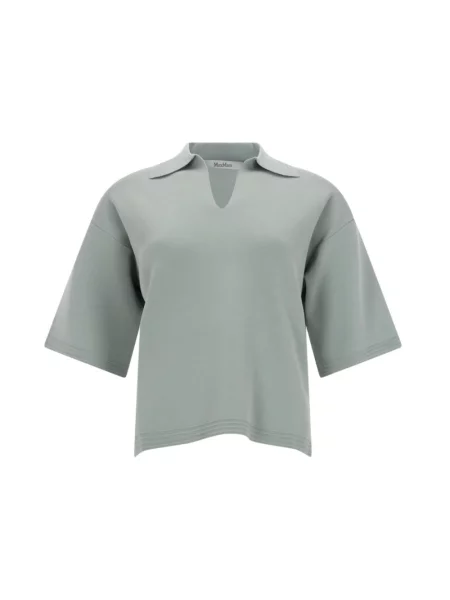 Koszulka Max Mara z dekoltem w serek zielona