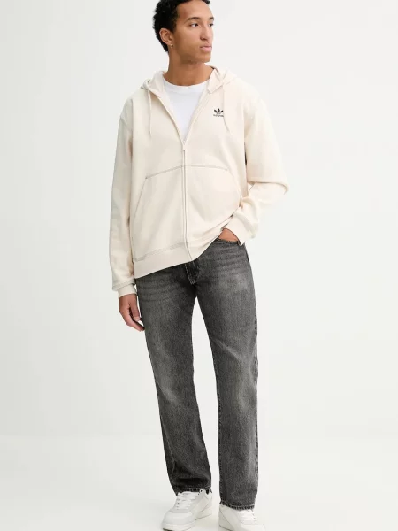 Pulover adidas Originals Essentials s kapuco bež
