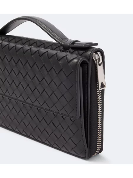 Geantă Bottega Veneta Handle din piele negru