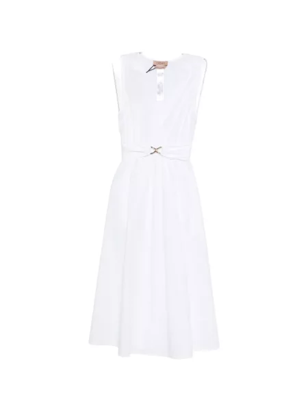 Rochie midi Twinset cu decolteu în V alb