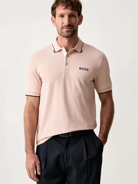 Tricou polo Boss Green verde