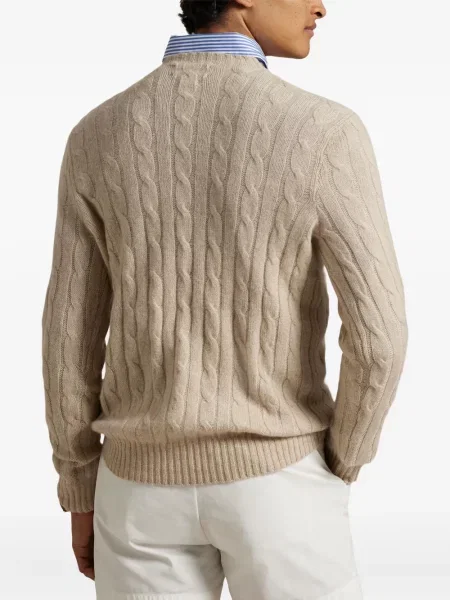 Prugasta majica Polo Ralph Lauren s printom s okruglim izrezom zelena