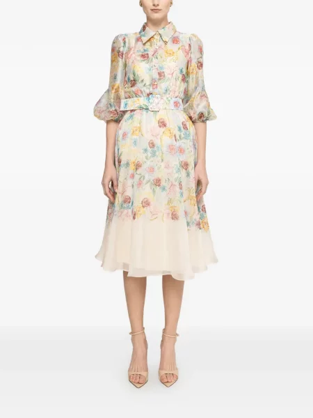 Sukienka midi Nissa z nadrukiem z organzy