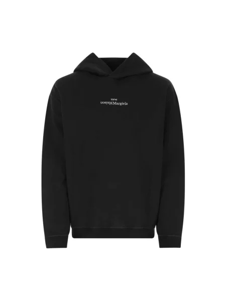 Bluza z kapturem Maison Margiela z logo czarna