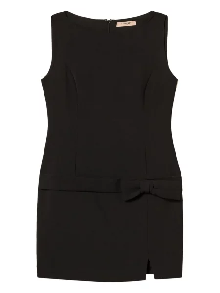 Rochie mini Twinset cu funde fără mâneci de costum negru