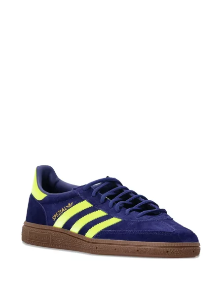 Велурени маратонки Adidas Originals на райета синьо