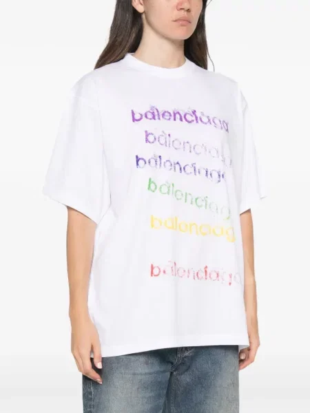 Tricou Balenciaga cu imagine alb