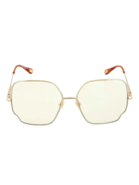 Ochelari de soare Chloé cu imprimeu geometric auriu