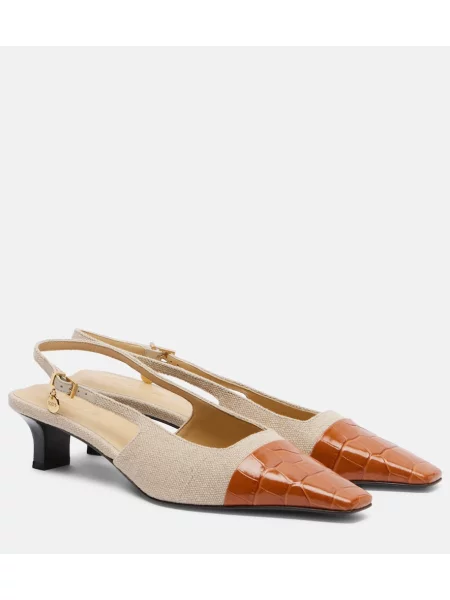 Usnjene salonarji Tod's z odprtimi petami bež