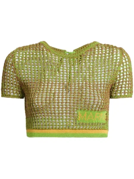 Decupat top Marni tricotate verde
