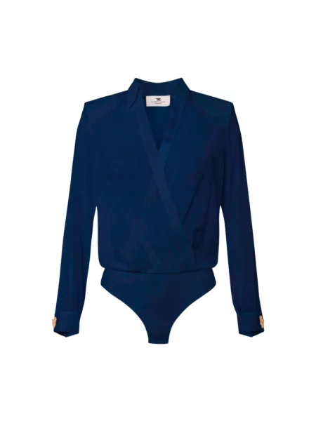 Koszulka Elisabetta Franchi żakardowa niebieska