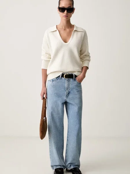 Calvin Klein Jeans pulover bombažen bež