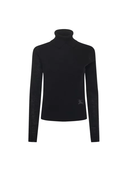 Lniany golf Burberry czarny