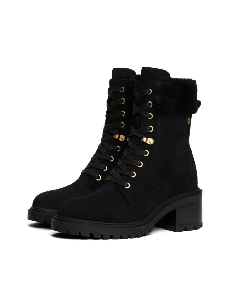 Tommy Hilfiger Gležnjarji Th Shearling Lace Up Boot črna