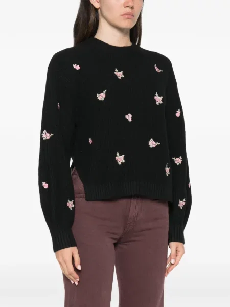 Pulover Twinset cu model floral negru