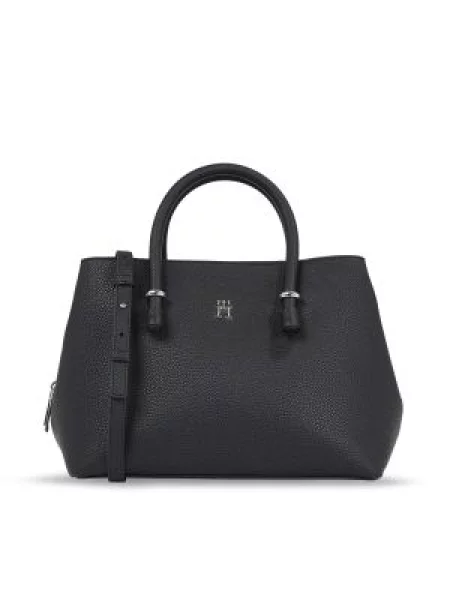 Satchelová kabelka Tommy Hilfiger čierna