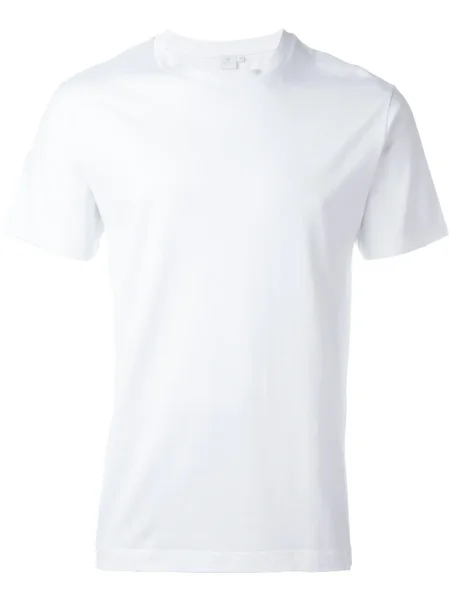Tricou Sunspel cu decolteu în U alb