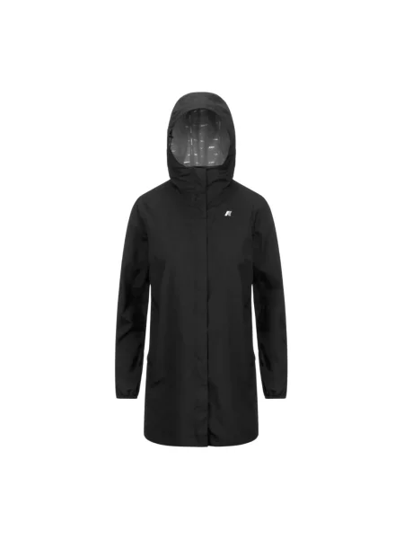 Kurtka K-way w grochy ze stretchu czarna