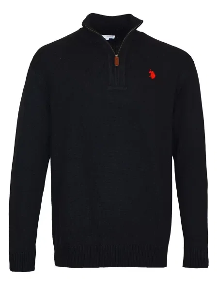 U.S. POLO ASSN. Pulover Half Zip krvavo rdeča črna