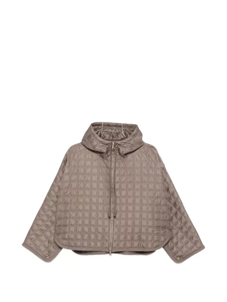Geacă Moncler cu glugă maro