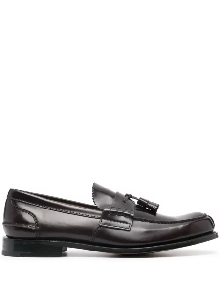 Loafersy Churchs skórzane brązowe