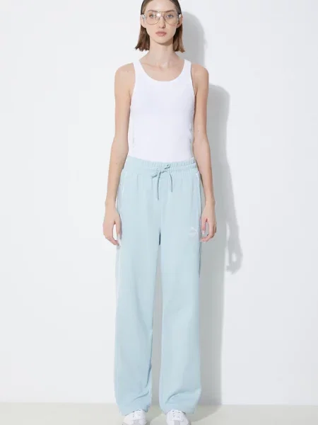 Puma spodnie dresowe T7 High Waist Pant niebieskie