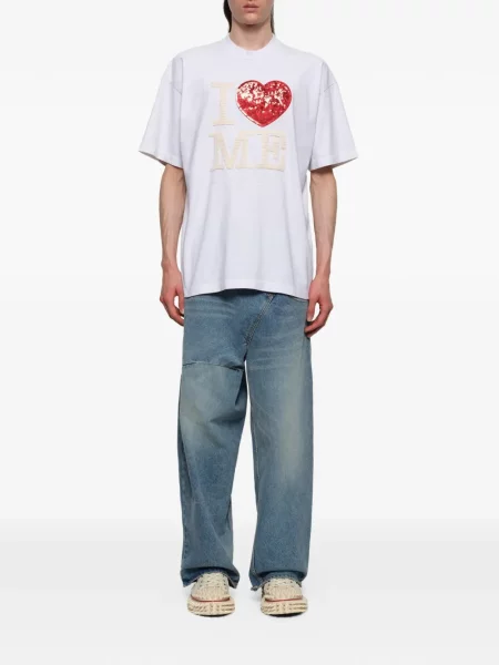 Tricou Doublet cu paiete alb